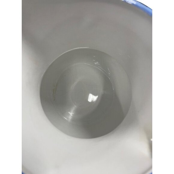 Savoir Vivre Portofino Italy Jug Pitcher Vase 7" Floral White Blue Pottery - Picture 9 of 9